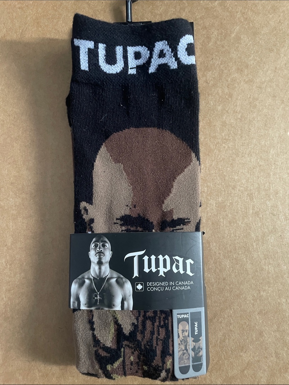 Tupac Black & Brown Graphic Crew Socks ⭐️ 2 for $11⭐️